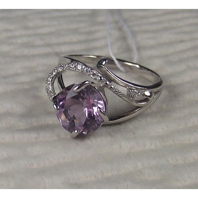 Кольцо серебряное с аметистом