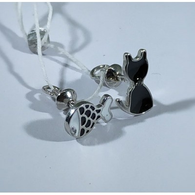 Серьги кошка рыбка