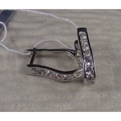 Серебряные серьги с фианитами